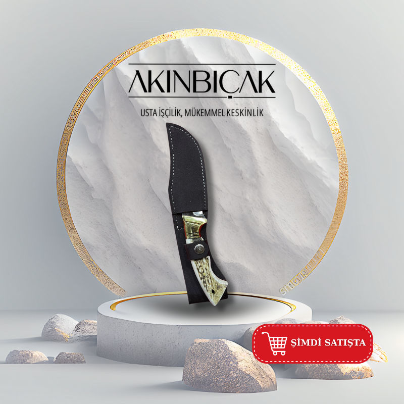 Geyik Boynuzu Saplı Av Bıçağı